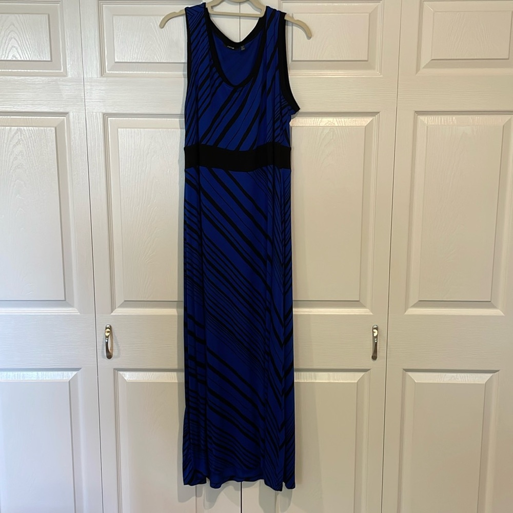 Apt. 9 Blue and Black Sleeveless Maxi Dress